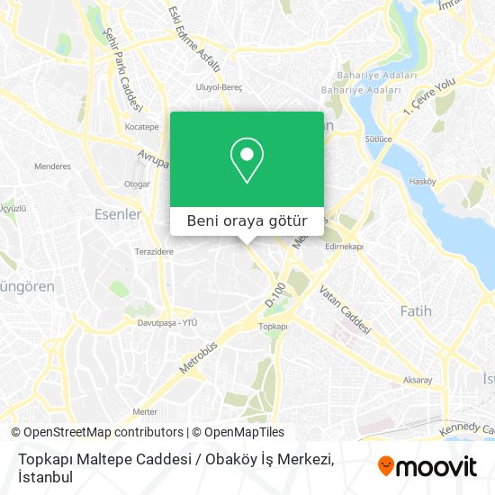 Topkapı Maltepe Caddesi / Obaköy İş Merkezi harita