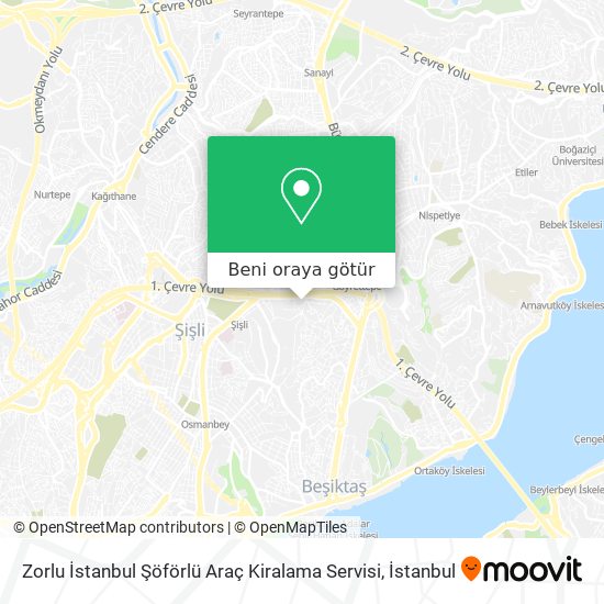 Zorlu İstanbul Şöförlü Araç Kiralama Servisi harita