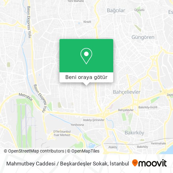 Mahmutbey Caddesi / Beşkardeşler Sokak harita