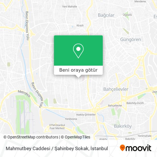 Mahmutbey Caddesi / Şahinbey Sokak harita