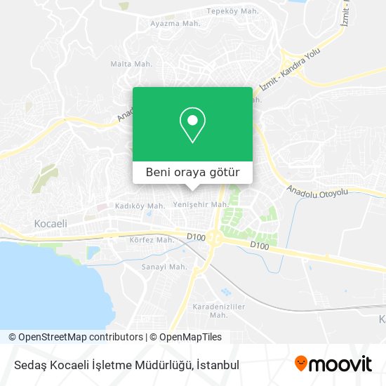 Sedaş Kocaeli İşletme Müdürlüğü harita