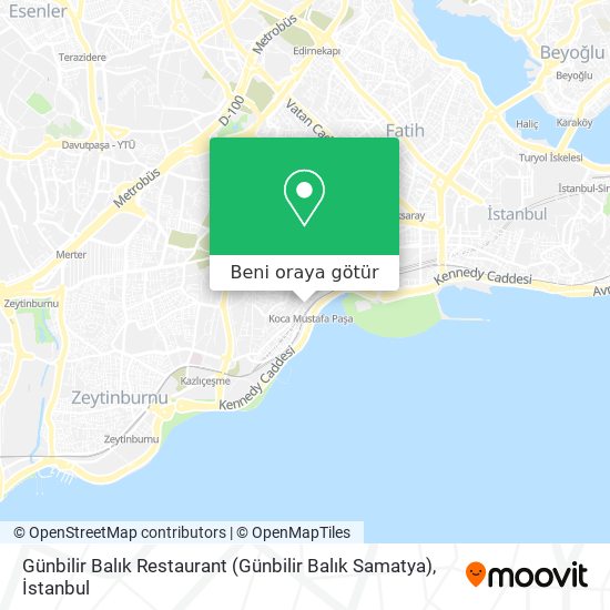 Günbilir Balık Restaurant (Günbilir Balık Samatya) harita