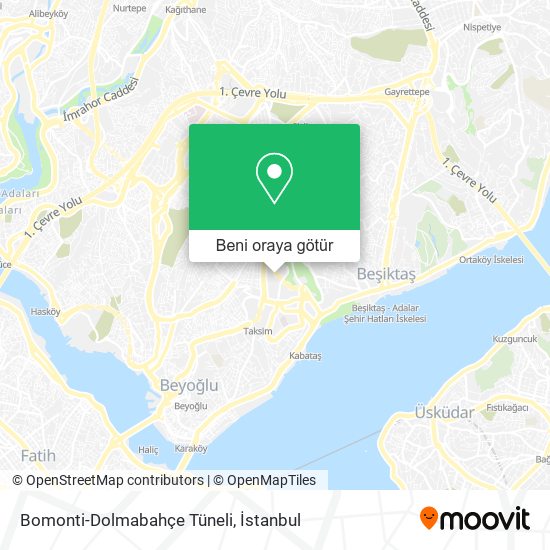 Bomonti-Dolmabahçe Tüneli harita