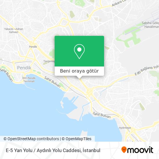 E-5 Yan Yolu / Aydınlı Yolu Caddesi harita