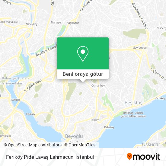 Feriköy Pide Lavaş Lahmacun harita