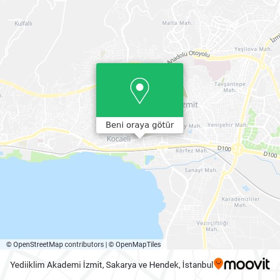Yediiklim Akademi İzmit, Sakarya ve Hendek harita
