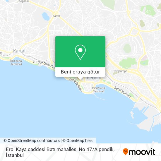 Erol Kaya caddesi Batı mahallesi No 47 / A pendik harita