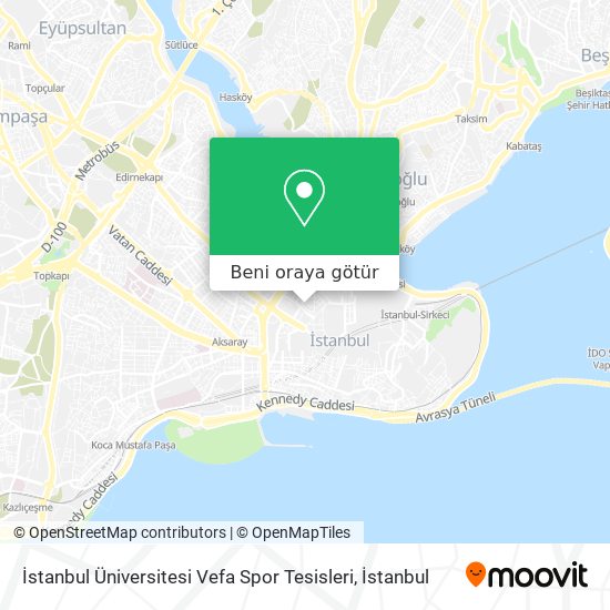 İstanbul Üniversitesi Vefa Spor Tesisleri harita