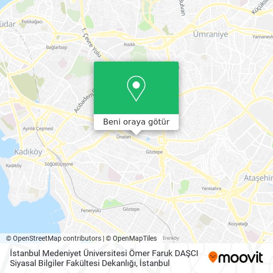İstanbul Medeniyet Üniversitesi Ömer Faruk DAŞCI Siyasal Bilgiler Fakültesi Dekanlığı harita
