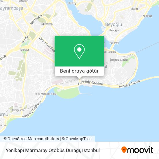 Yenikapı Marmaray Otobüs Durağı harita