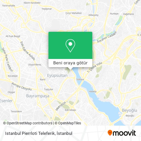 Istanbul Pierrloti Teleferik harita