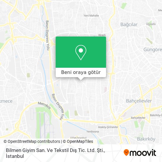 Bilmen Giyim San. Ve Tekstil Dış Tic. Ltd. Şti. harita