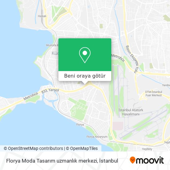 Florya Moda Tasarım uzmanlık merkezi harita