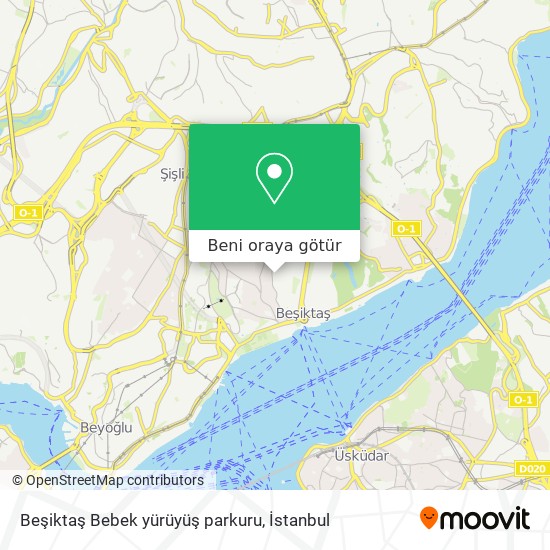 Beşiktaş Bebek yürüyüş parkuru harita