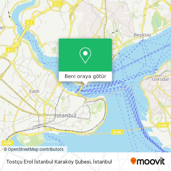 Tostçu Erol İstanbul Karaköy Şubesi harita
