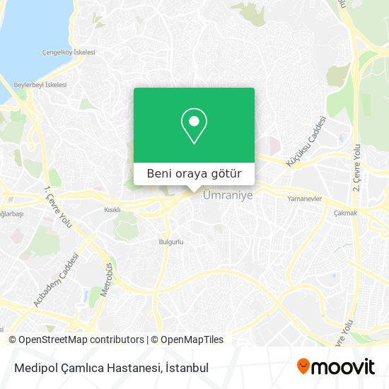 Medipol Çamlıca Hastanesi harita