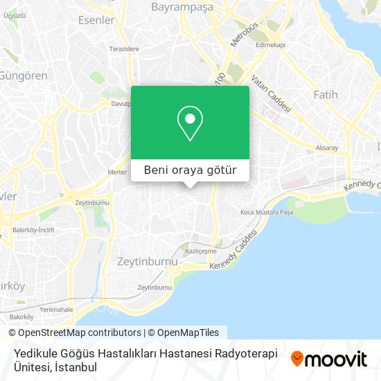 Yedikule Göğüs Hastalıkları Hastanesi Radyoterapi Ünitesi harita