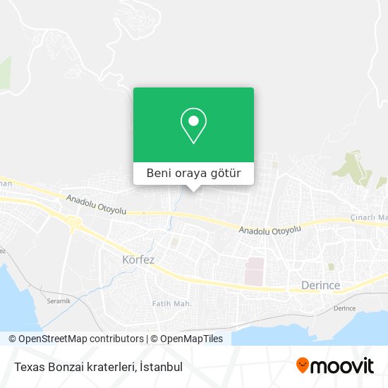 Texas Bonzai kraterleri harita