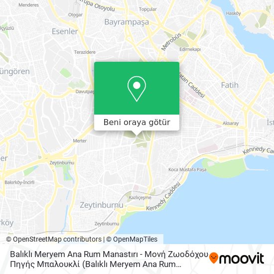 Balıklı Meryem Ana Rum Manastırı - Μονή Ζωοδόχου Πηγής Μπαλουκλί harita