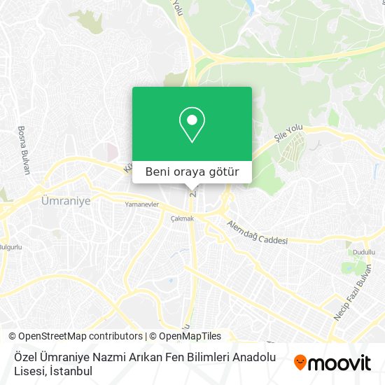 Özel Ümraniye Nazmi Arıkan Fen Bilimleri Anadolu Lisesi harita