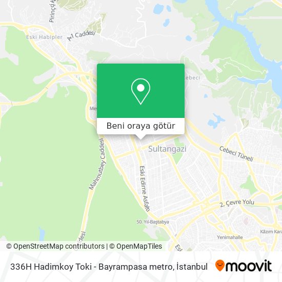 336H Hadimkoy Toki - Bayrampasa metro harita