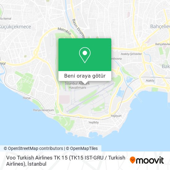 Voo Turkish Airlines TK 15 (TK15 IST-GRU / Turkish Airlines) harita