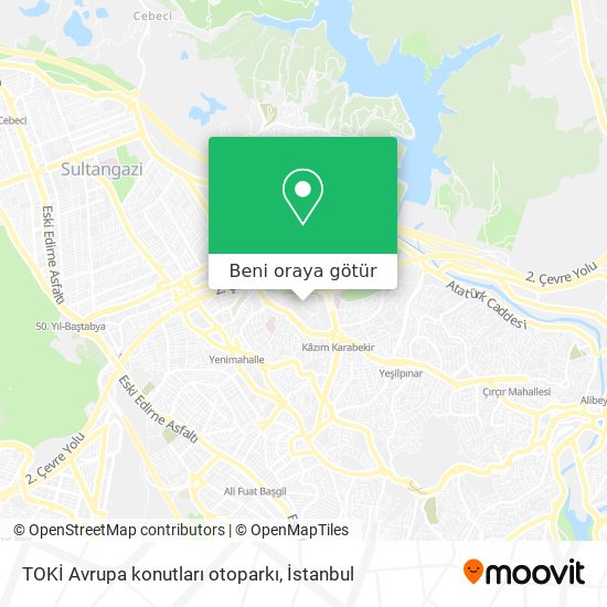 TOKİ Avrupa konutları otoparkı harita