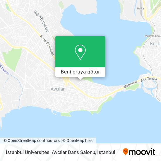İstanbul Üniversitesi Avcılar Dans Salonu harita