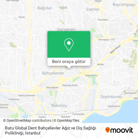 Batu Global Dent Bahçelievler Ağız ve Diş Sağlığı Polikliniği harita