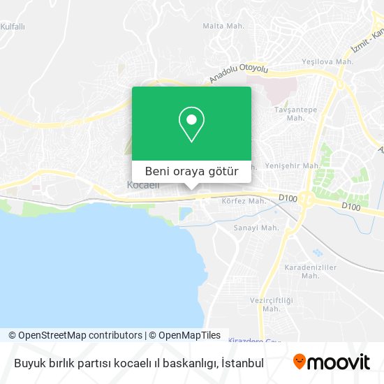 Buyuk bırlık partısı kocaelı ıl baskanlıgı harita