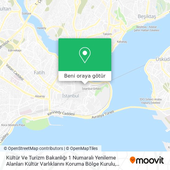 Kültür Ve Turizm Bakanlığı 1 Numaralı Yenileme Alanları Kültür Varlıklarını Koruma Bölge Kurulu harita