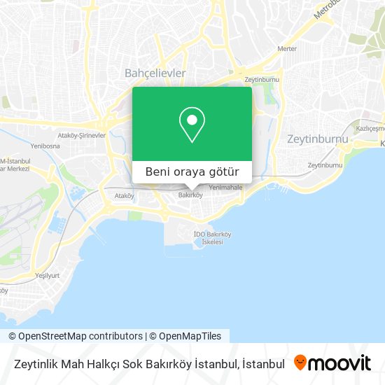 Zeytinlik Mah Halkçı Sok Bakırköy İstanbul harita