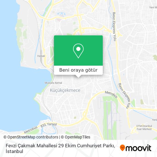 Fevzi Çakmak Mahallesi 29 Ekim Cumhuriyet Parkı harita
