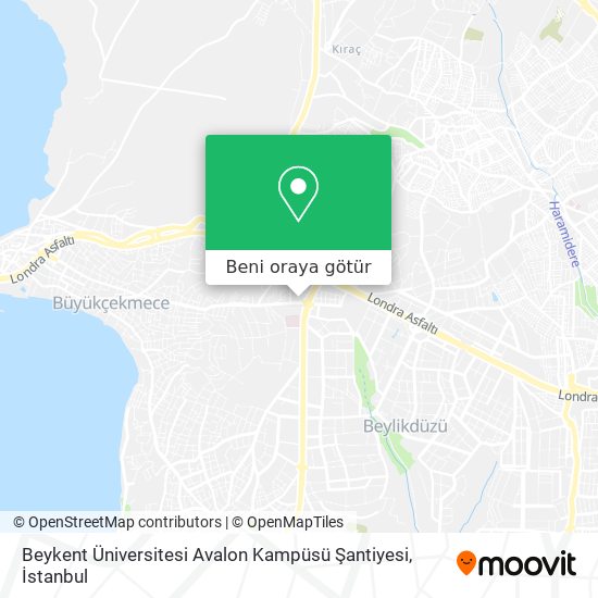 Beykent Üniversitesi Avalon Kampüsü Şantiyesi harita
