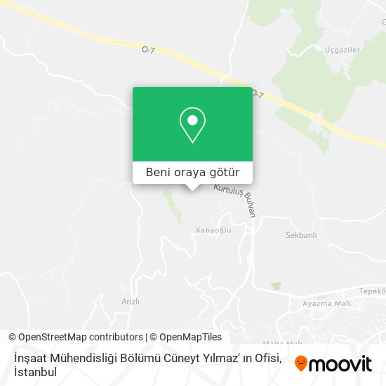 İnşaat Mühendisliği Bölümü Cüneyt Yılmaz' ın Ofisi harita