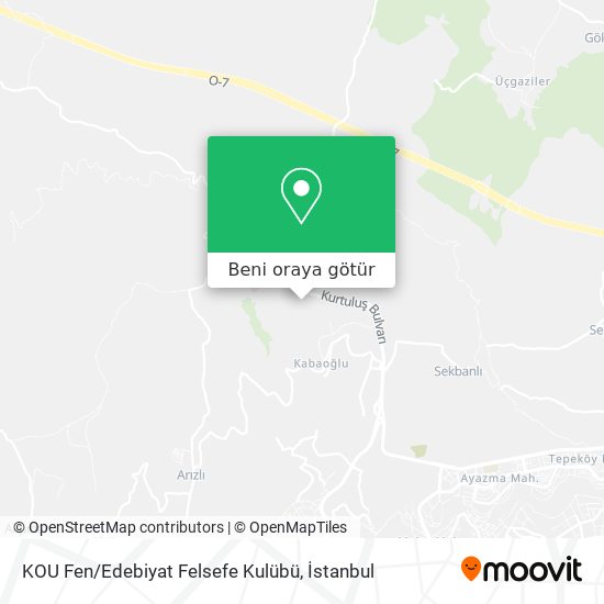KOU Fen / Edebiyat Felsefe Kulübü harita