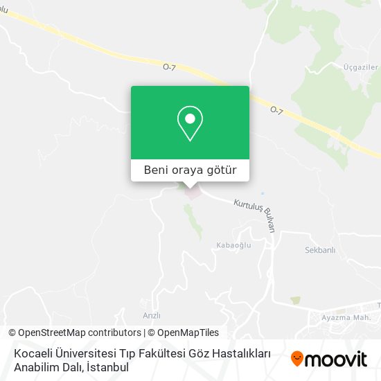 Kocaeli Üniversitesi Tıp Fakültesi Göz Hastalıkları Anabilim Dalı harita