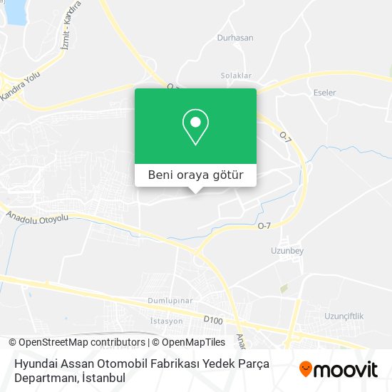 Hyundai Assan Otomobil Fabrikası Yedek Parça Departmanı harita
