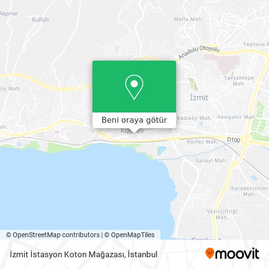 İzmit İstasyon Koton Mağazası harita