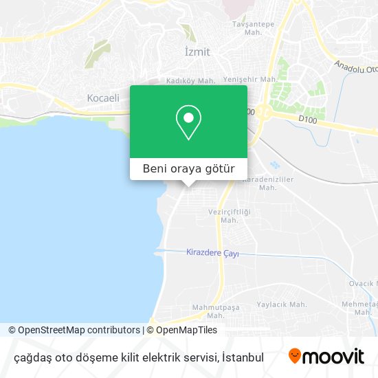 çağdaş oto döşeme kilit elektrik servisi harita