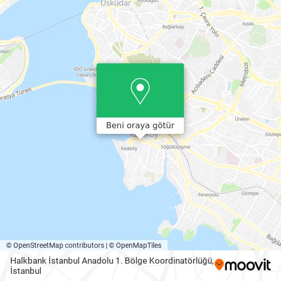 Halkbank İstanbul Anadolu 1. Bölge Koordinatörlüğü harita