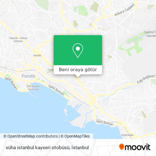 süha istanbul kayseri otobüsü harita