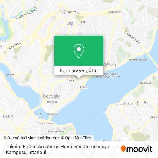 Taksim Eğitim Araştırma Hastanesi Gümüşsuyu Kampüsü harita