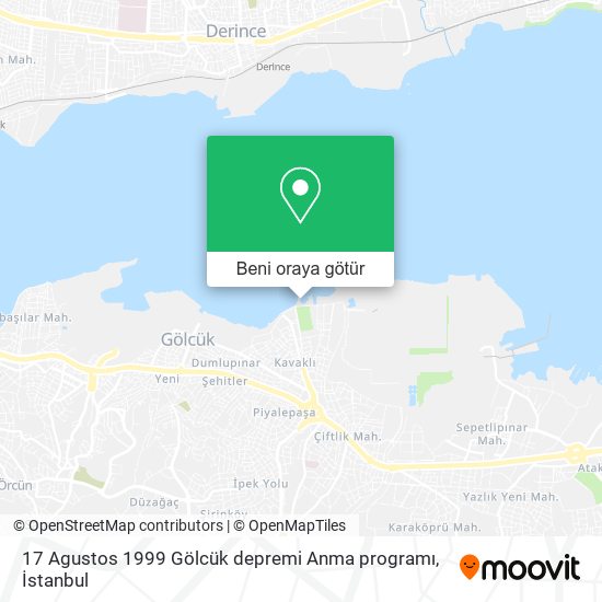 17 Agustos 1999 Gölcük depremi Anma programı harita