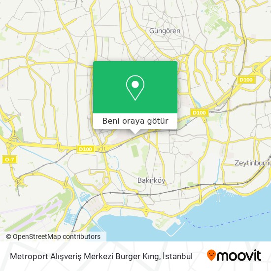 Metroport Alışveriş Merkezi Burger Kıng harita