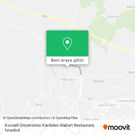 Kocaeli Üniversitesi Kardelen Alakart Restaurant harita