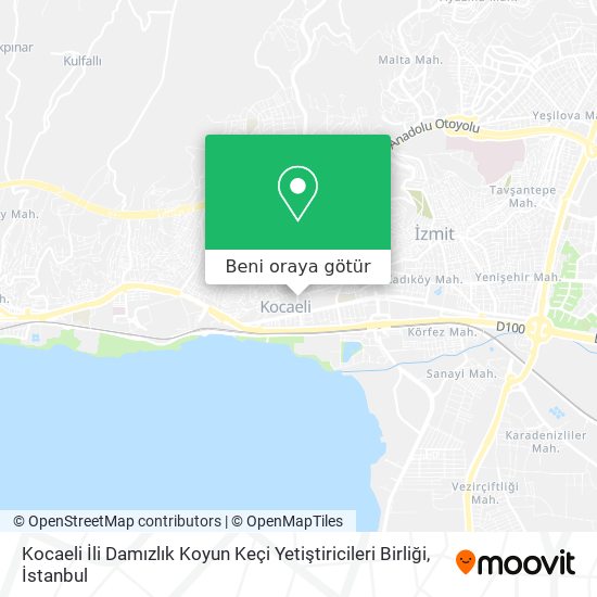 Kocaeli İli Damızlık Koyun Keçi Yetiştiricileri Birliği harita