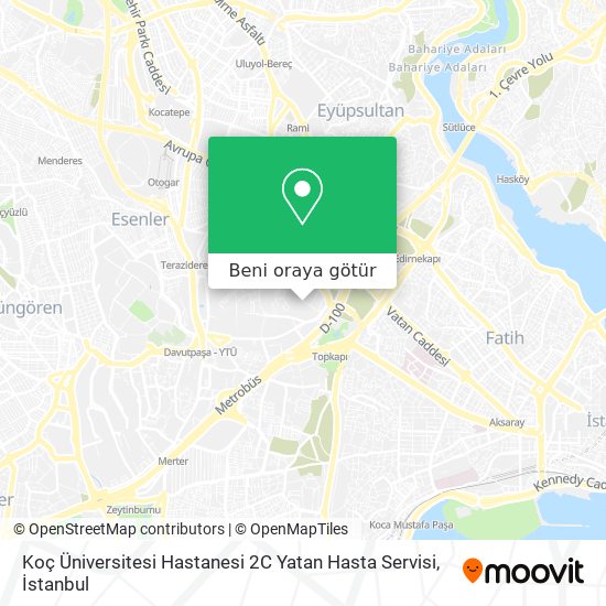 Koç Üniversitesi Hastanesi 2C Yatan Hasta Servisi harita
