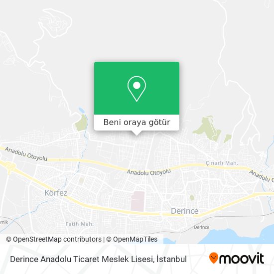 Derince Anadolu Ticaret Meslek Lisesi harita