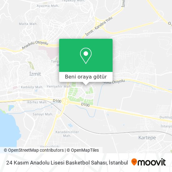 24 Kasım Anadolu Lisesi Basketbol Sahası harita